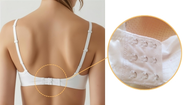 ワイヤーブラジャーの上半身背面