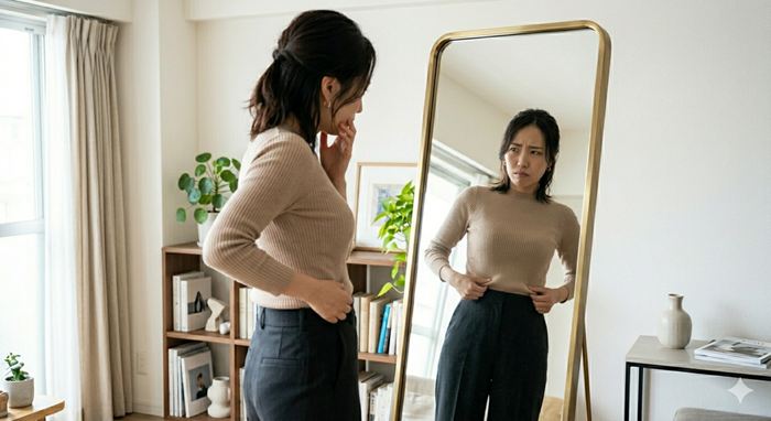 太ったことを気にする女性