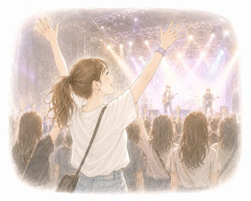ライブを楽しんでいる女性