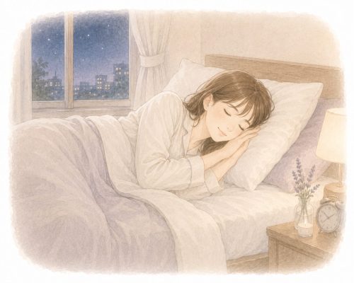寝ている女性