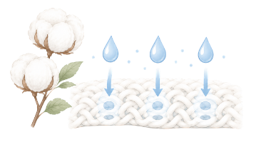 コットン素材の吸湿性
